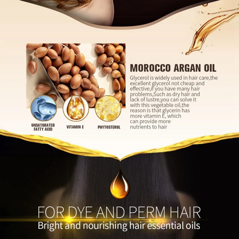 Morocco Argan Oil Уход за волосами эссенция Быстрый мощный рост волос Жидкая Сыворотка для выпадения волос восстанавливающая Кератин для волос 20 мл