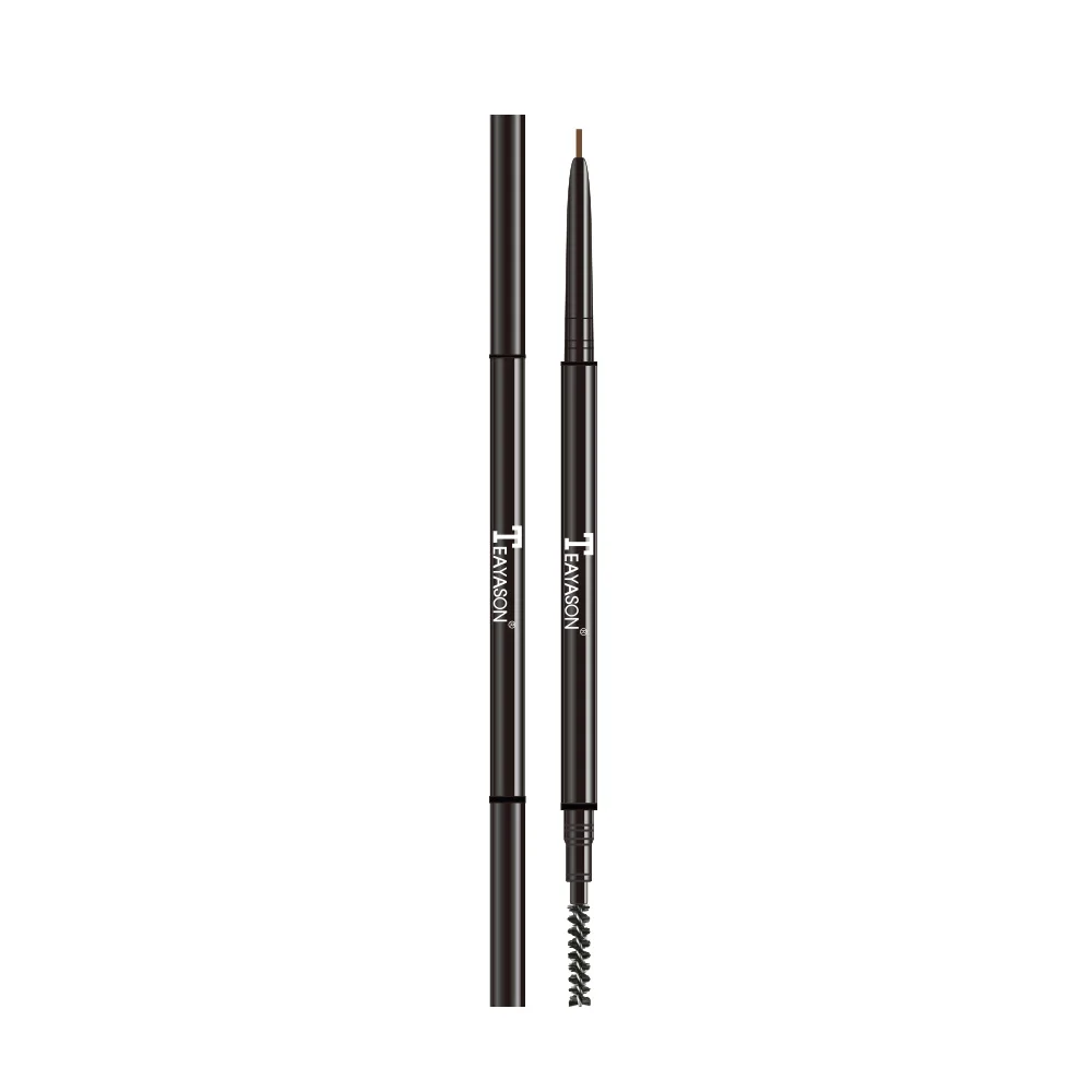TEAYASON, супертонкий карандаш для бровей, двухсторонний, с кисточкой для бровей, водостойкий, стойкий, черный, коричневый, для бровей, tatoo pen, AM061