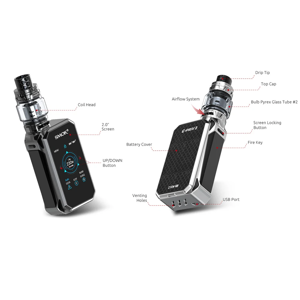 Электронная сигарета SMOK G PRIV 2 Kit Luxe Edition Vape Box Mod с TFV12 Prince Tank VS Pico Alien S235|vape box mod|vs