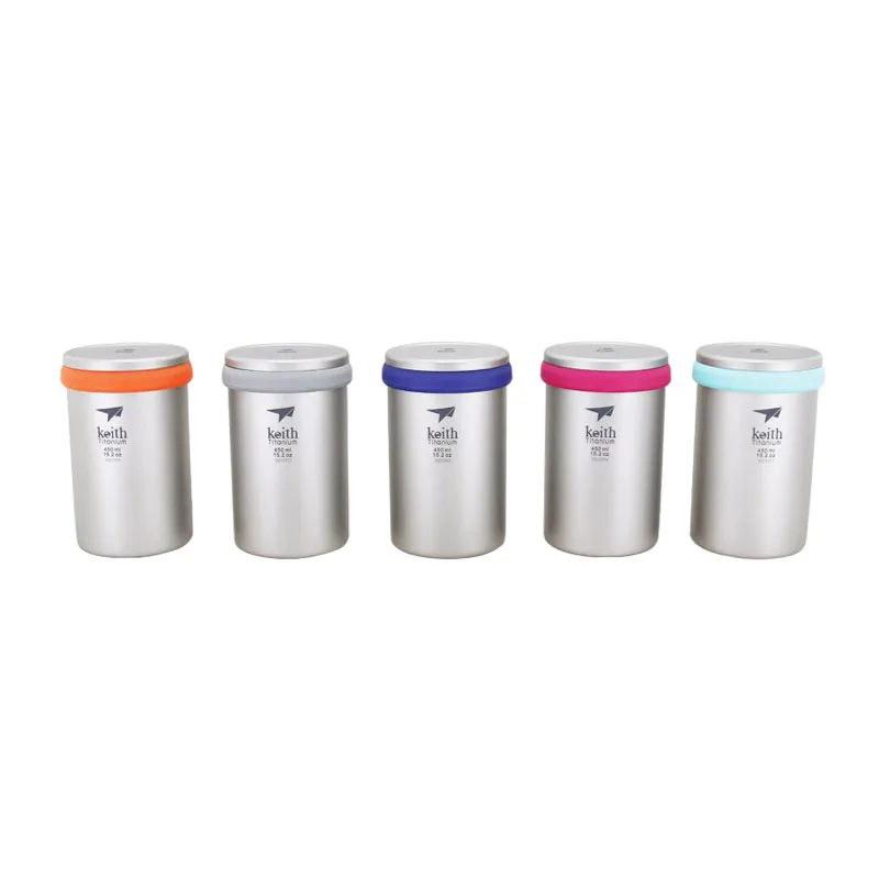 

2018 Keith Eco-friendly Tea pot Tea Infuser Coffee Mug Drinkware Double wall Ultralight Titanium Mugs Tea Cup With CoverTi3521