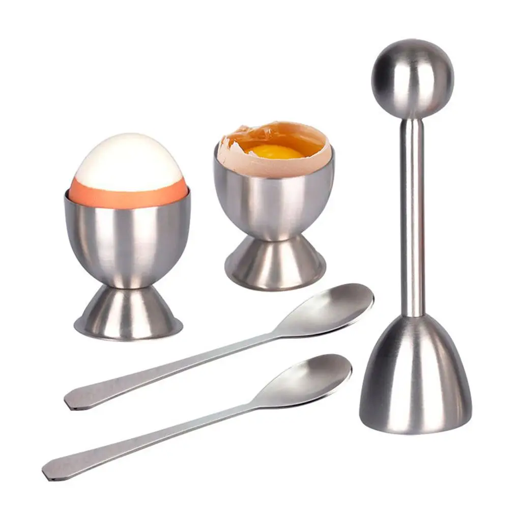 

Stainless Steel Easy to Open Egg Topper Opener Set Great Kitchen Tools for Child Students