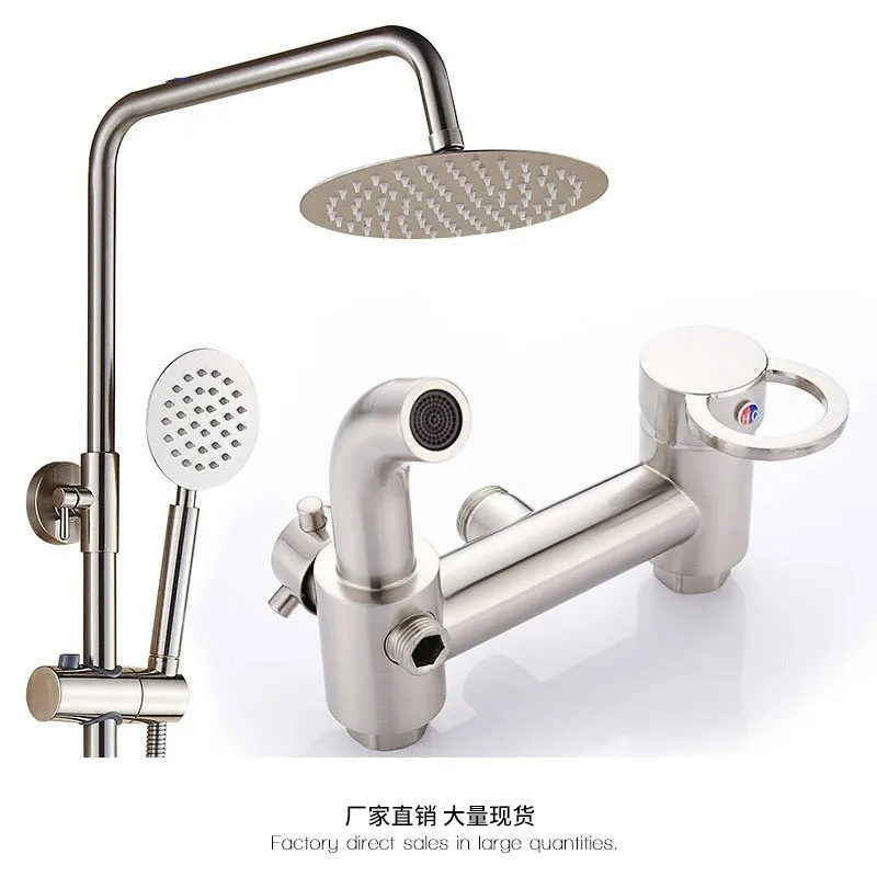 

Bathroom utensils shower explosion project shower copper valve body shower apple brushed small three-speed shower set
