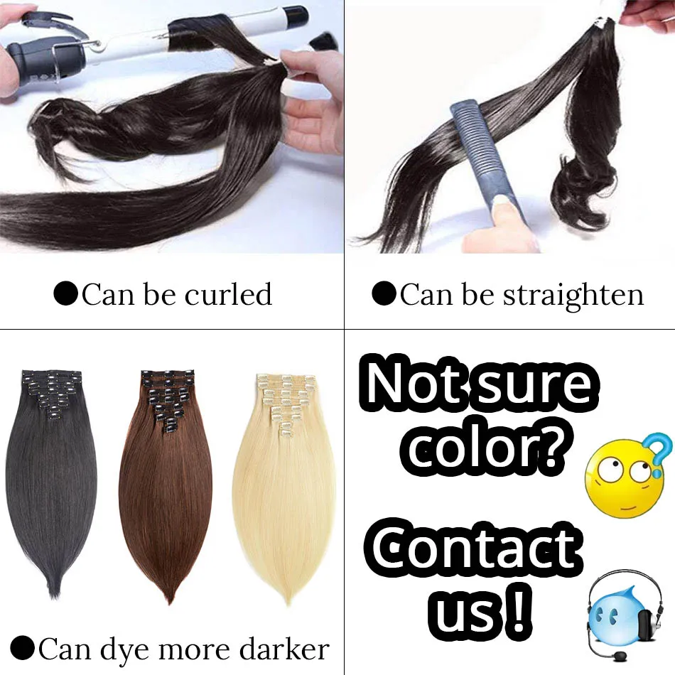 MRSHAIR Clip In Human Hair Extensions Straight 8pc Set Machine Made Remy Clip Ins Full Hair Brazilian Hair Blonde 14 16 18 20 22