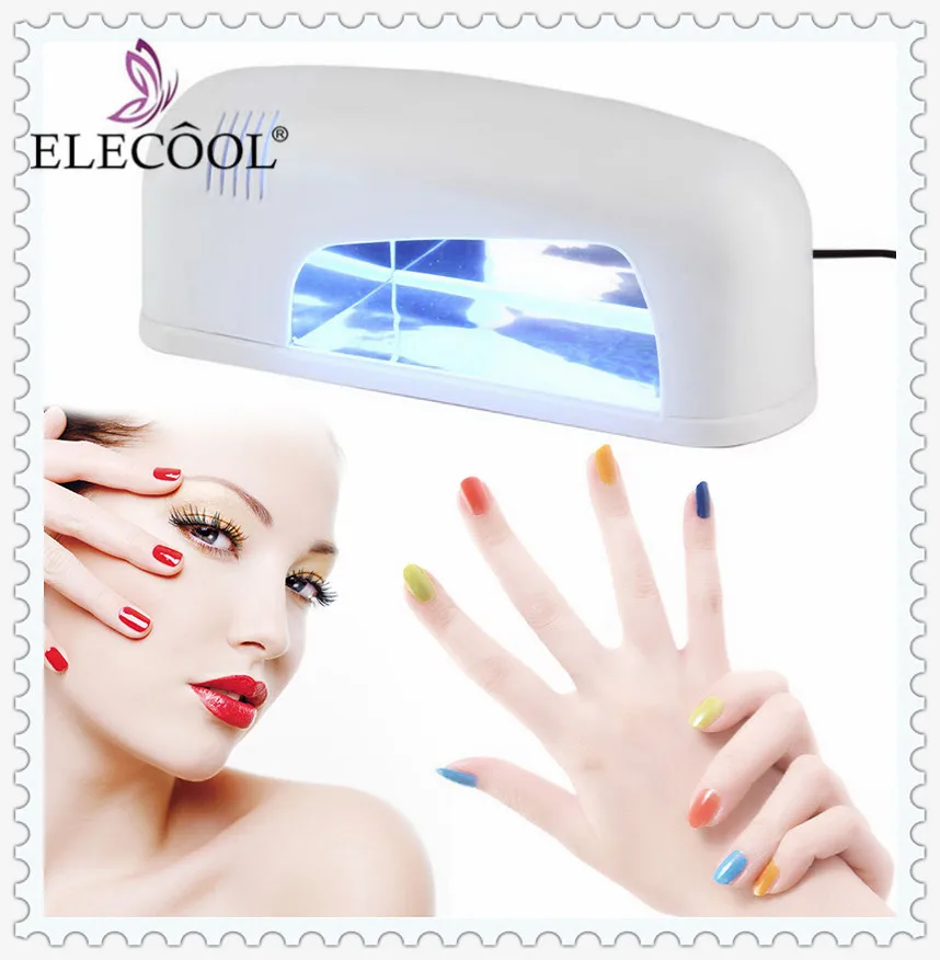 ELECOOL 1Pc 9W Professional White Nail Led UV Lamp light Nail Art Gel Curing Dryer Fast Drying