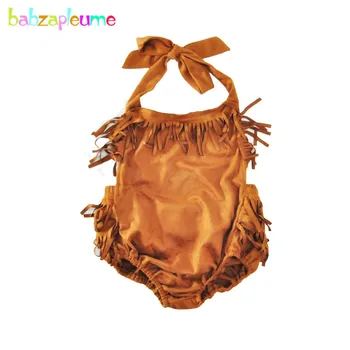 

2017 Hot Sale Baby Girls Clothes Tassels Cute Bodysuits Sleeveless one-piece Summer Backless toddler jumpsuits outfits Girl A181