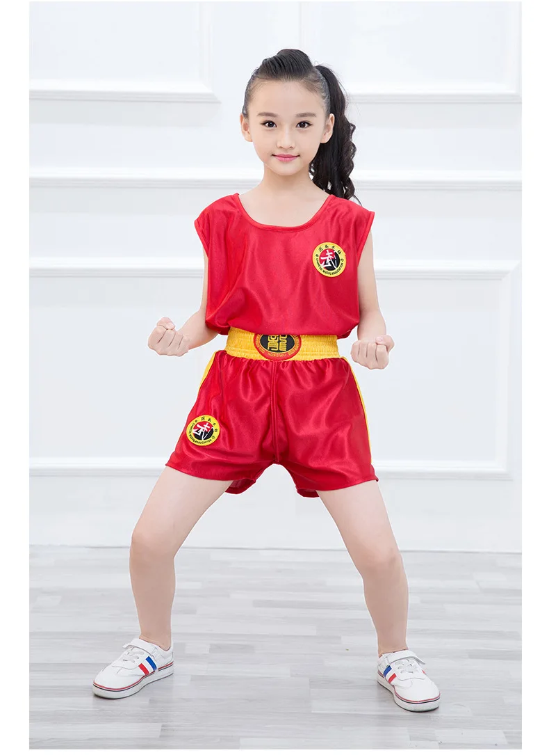 Санда наборы Kongfu костюм для ушу Муай Тай боксео одежда для MMA тхэквондо Бокс одежда наборы шорты+ Джерси боевые искусства для детей и взрослых T18