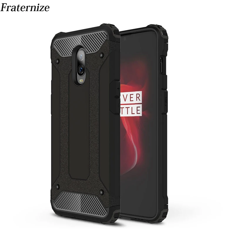 

Silicone Case for Oneplus 6t One Plus 6T 1+6t shockproof TPU+PC hybrid Dual Armor carbon fiber Back Case Cover protect shell