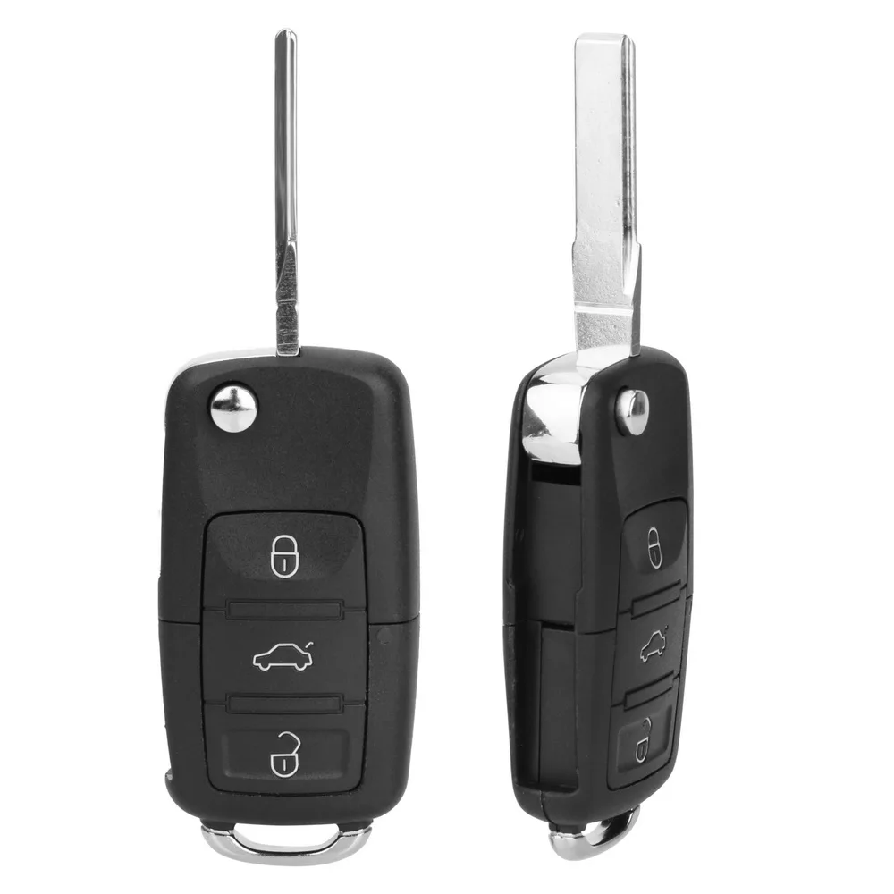 Складной чехол для ключа автомобиля с дистанционным управлением, 3 кнопки для WV Golf Touran Tiguan B5, сменный автомобильный Стайлинг