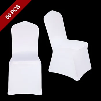

50PCS Universal Polyester Spandex Stretch Decor Chair Cover For Wedding Party Banquet Hotel Dinning Celebration Ceremony