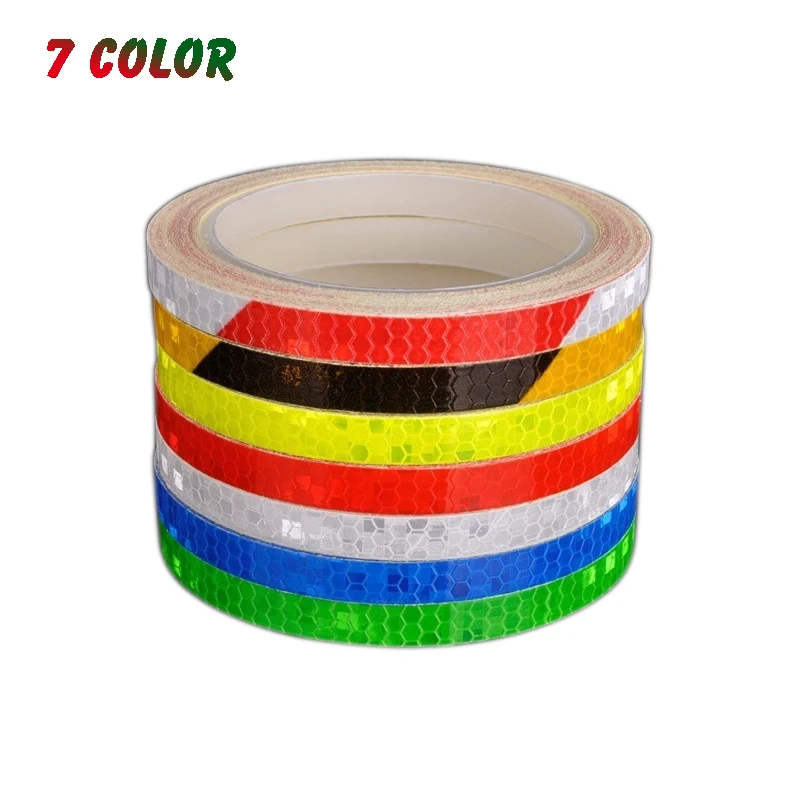 8M X 1CM Bicycle Reflector Fluorescent MTB Bike Bicycle Sticker Cycling Wheel Rim Reflective Stickers Decal Accessories