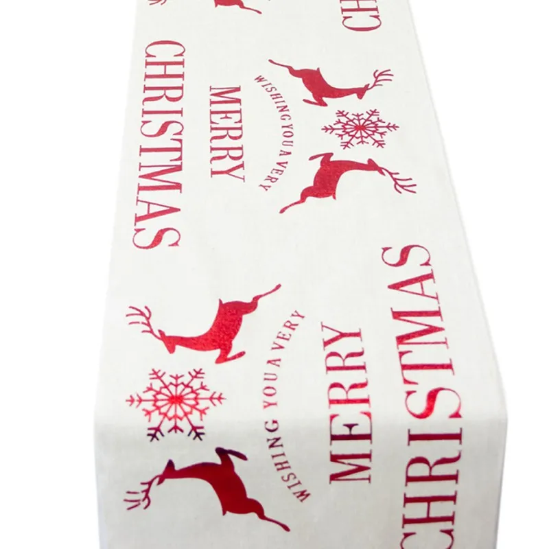  Traditional Christmas Tablecloth Dinner Party New Year Printed Red Christmas Elk Christmas Tableclo