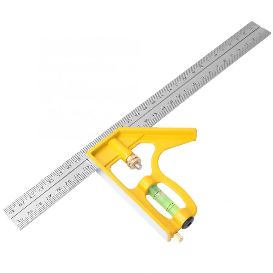 

Stainless Steel Adjustable Combination Square Angle Ruler 90 Degree Woodworking Measuring Tool A10D09