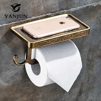 

Yanjun Paper Towel Dispenser WC Roll Paper Rack With Shelf Wall Mounted And Hook Accessories For Bathroom YJ-8801