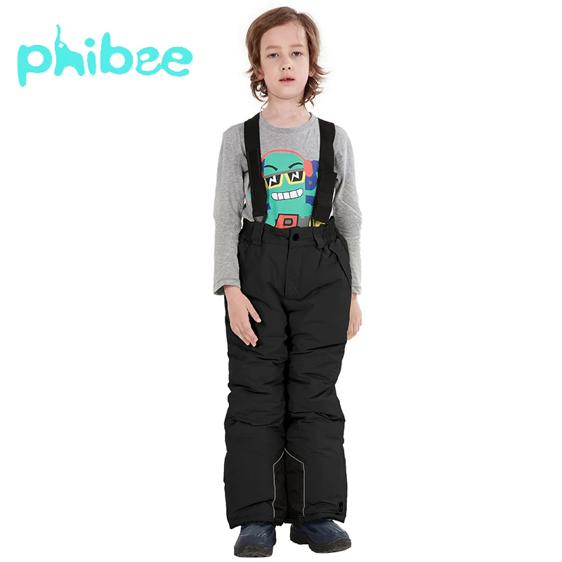 

Phibee Boys Children's Winter Ski Pants Outdoor Waterproof Windproof Breathable Snowboard Trousers Kids Clothes