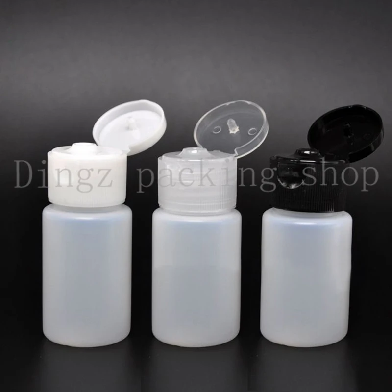 100X30ml PE flat bottle flip top cap plastic bottle Cosmetic lotion cream PE container Travel