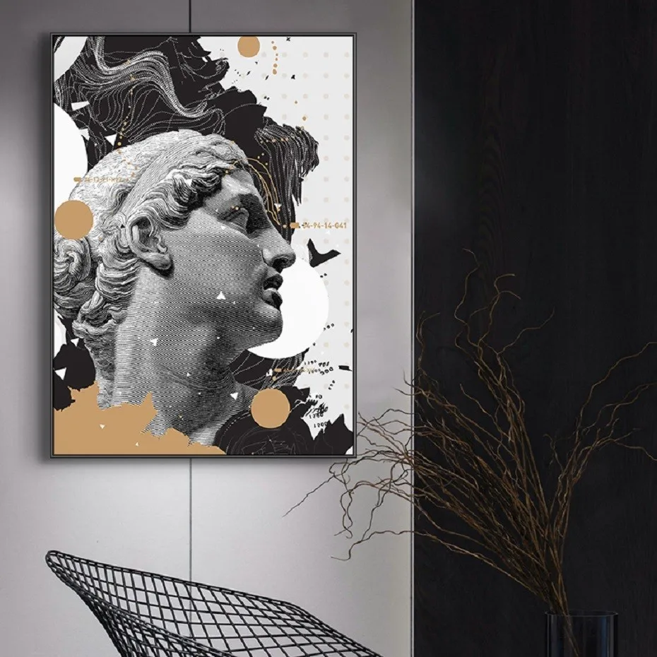 

Renaissance David Figure Sculpture Canvas Painting Europe Poster Prints Wall Art POP Pictures Living Room Office Home Decor