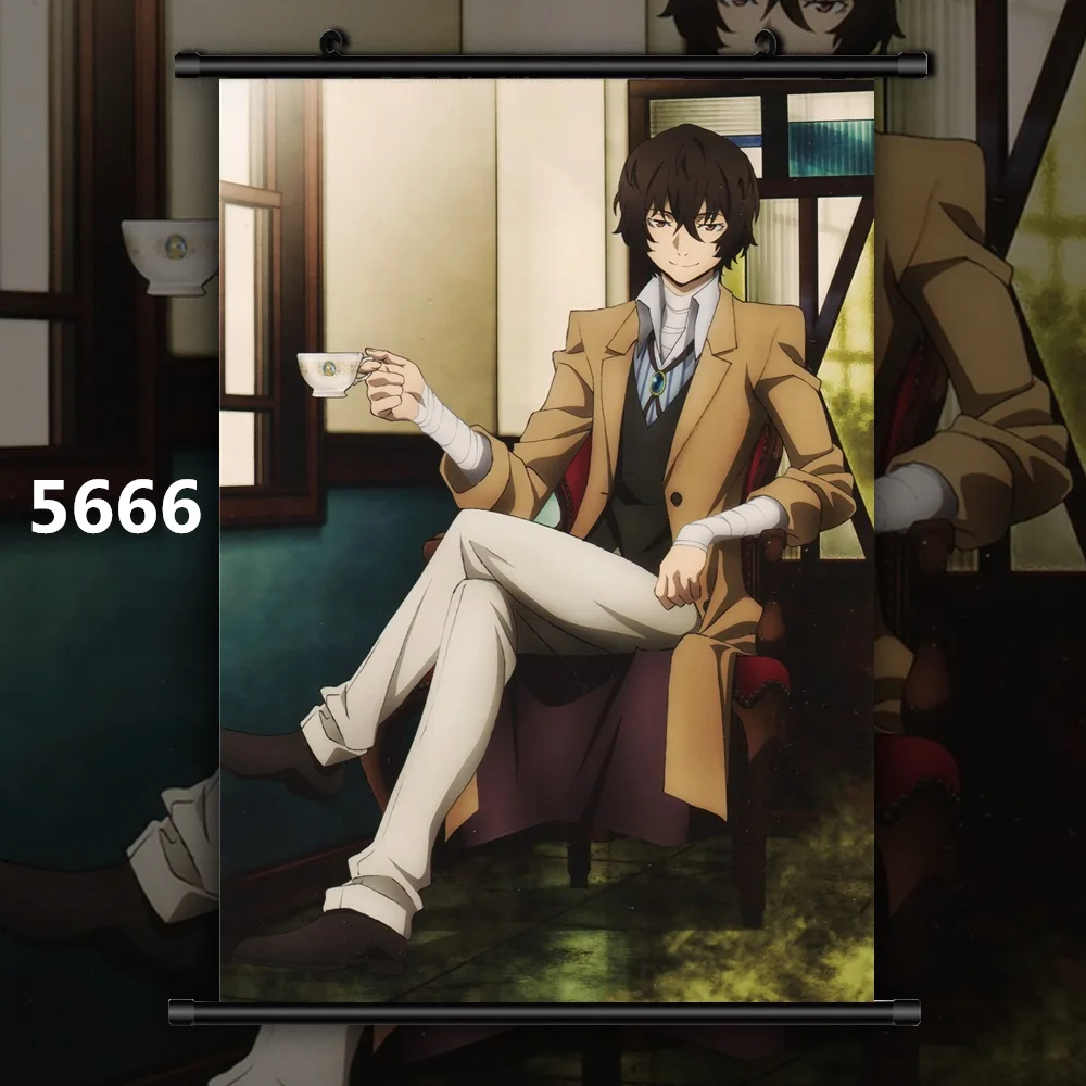 5666 Bungou бродячие собаки один Dazai Chuuya Аниме Манга плакат прокрутки - Цвет: 5666