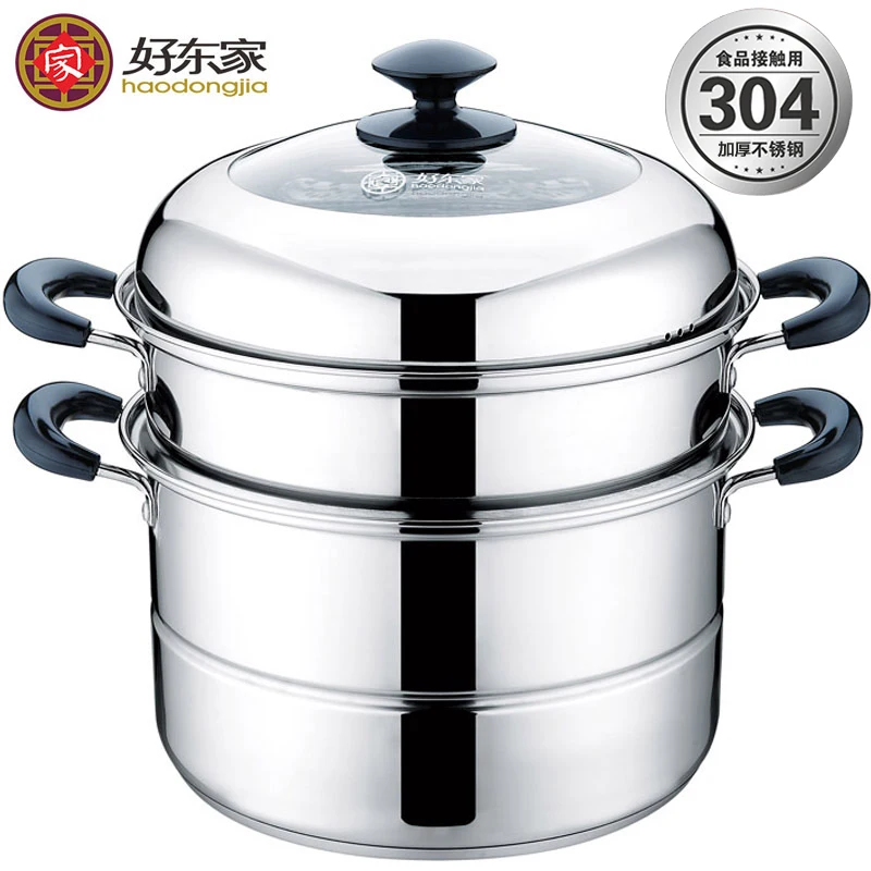 

304 Stainless Steel Steamer Three Layer Thickening Complex Bottom 2 or 3 Steamer Pot with Induction Cooker General