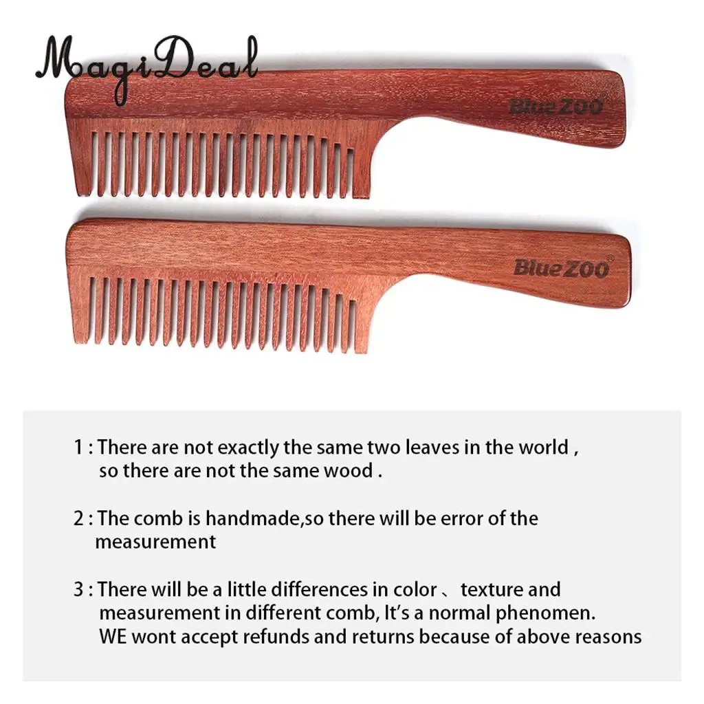 Handmade Anti Static Natural Sandalwood Men Fine Coarse Teeth Beard Mustache Grooming Styling Comb