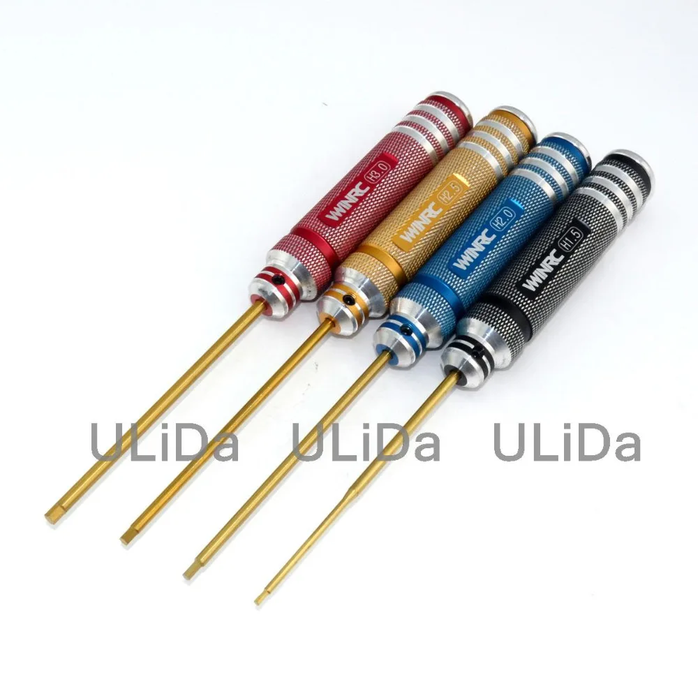

RC Tools 4 pcs hex screw driver set titanium plating hardened 1.5 2.0 2.5 3.0mm screwdriver For helicopter heli toys