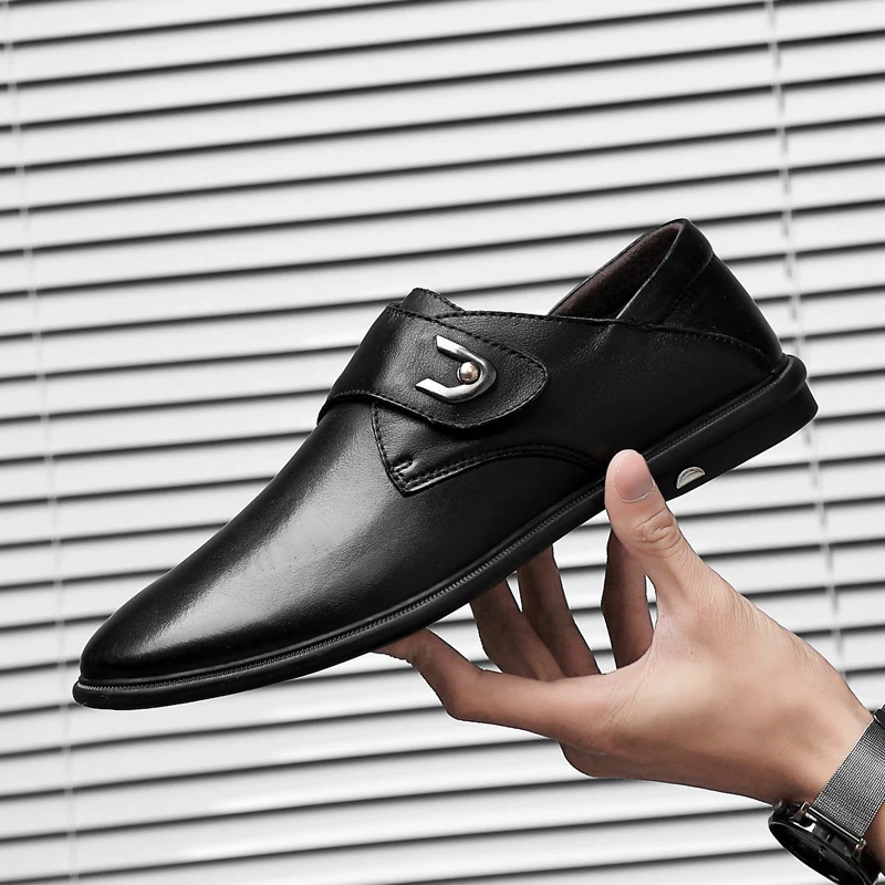 

New Summer Fashion Oxford Business Men Shoes Genuine Leather High Quality Soft Casual Breathable Men's Office Flats C4