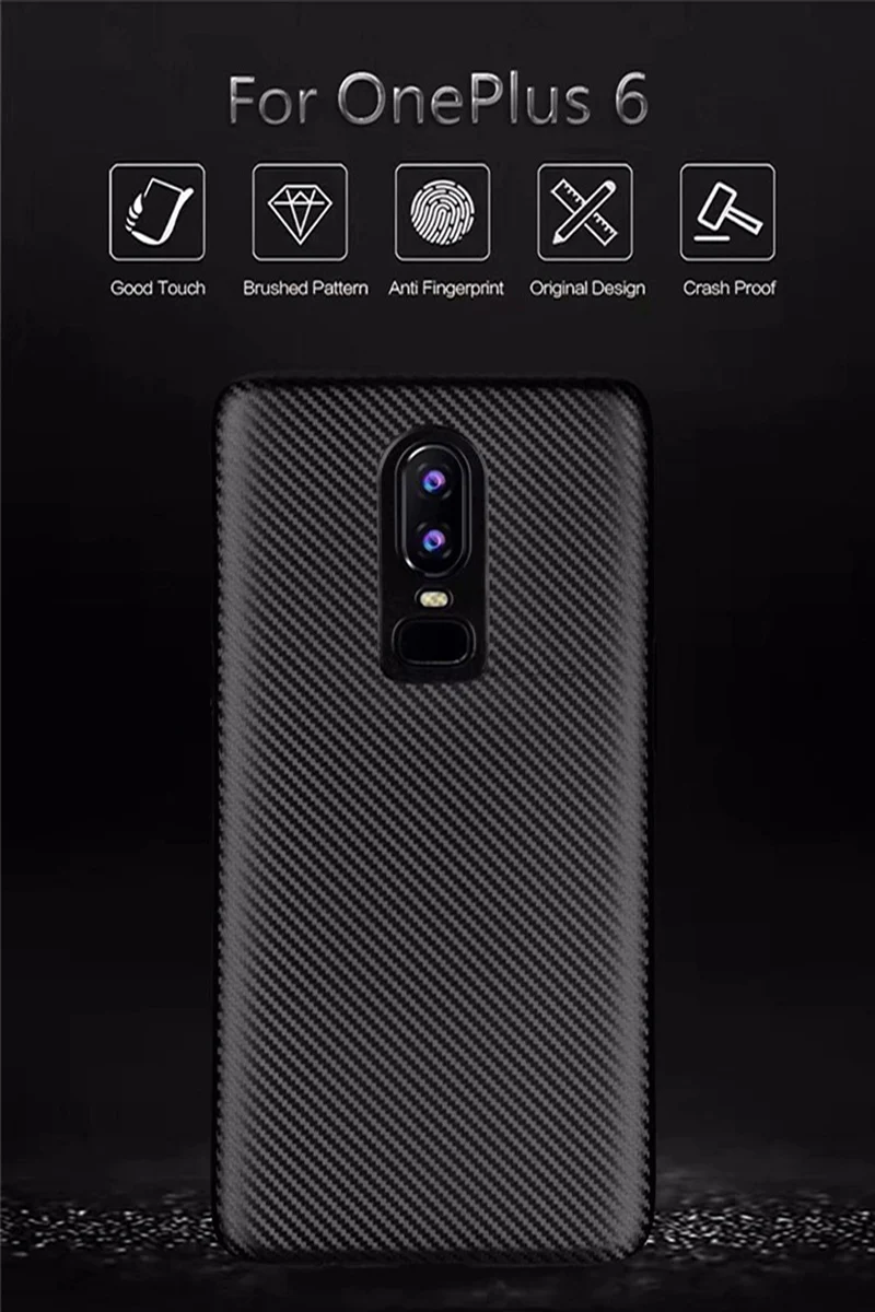 Для oneplus 6 Чехол из углеродного волокна PC+ силиконовый чехол для oneplus 6 Чехлы Защитная крышка для one plus 6 coque чехол Fundas
