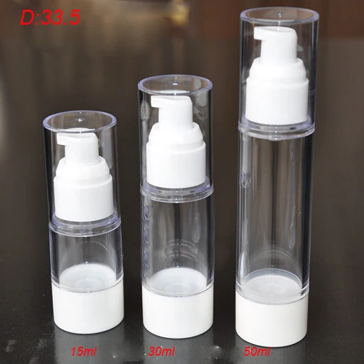 100pcs 30ml clean airless pump bottle with white pump lid ,plaseic