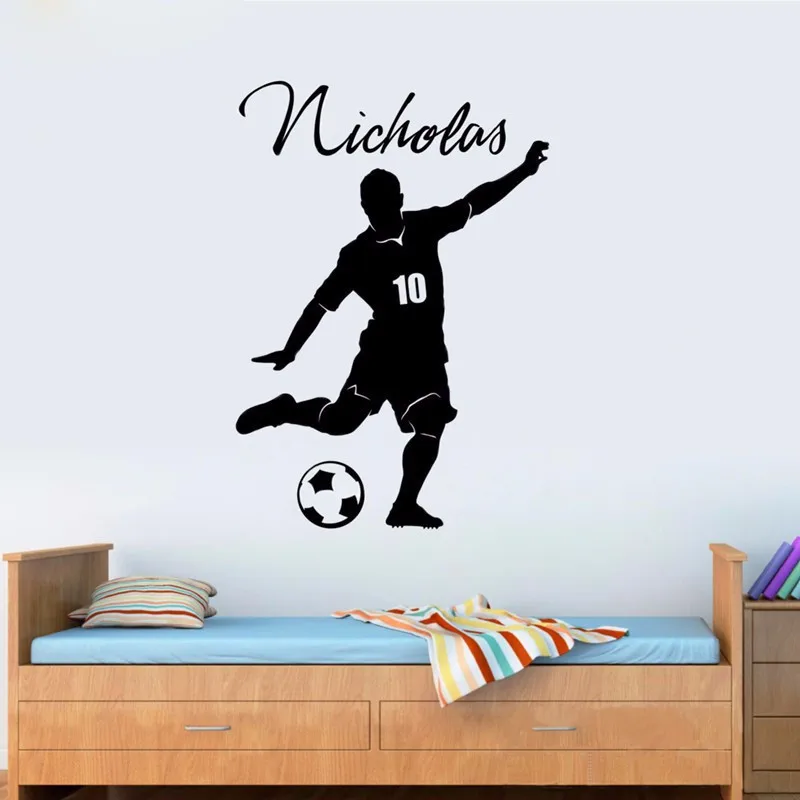 Personalized Custom Name Soccer Decor Vinyl Decal Wall Sticker Words Lettering