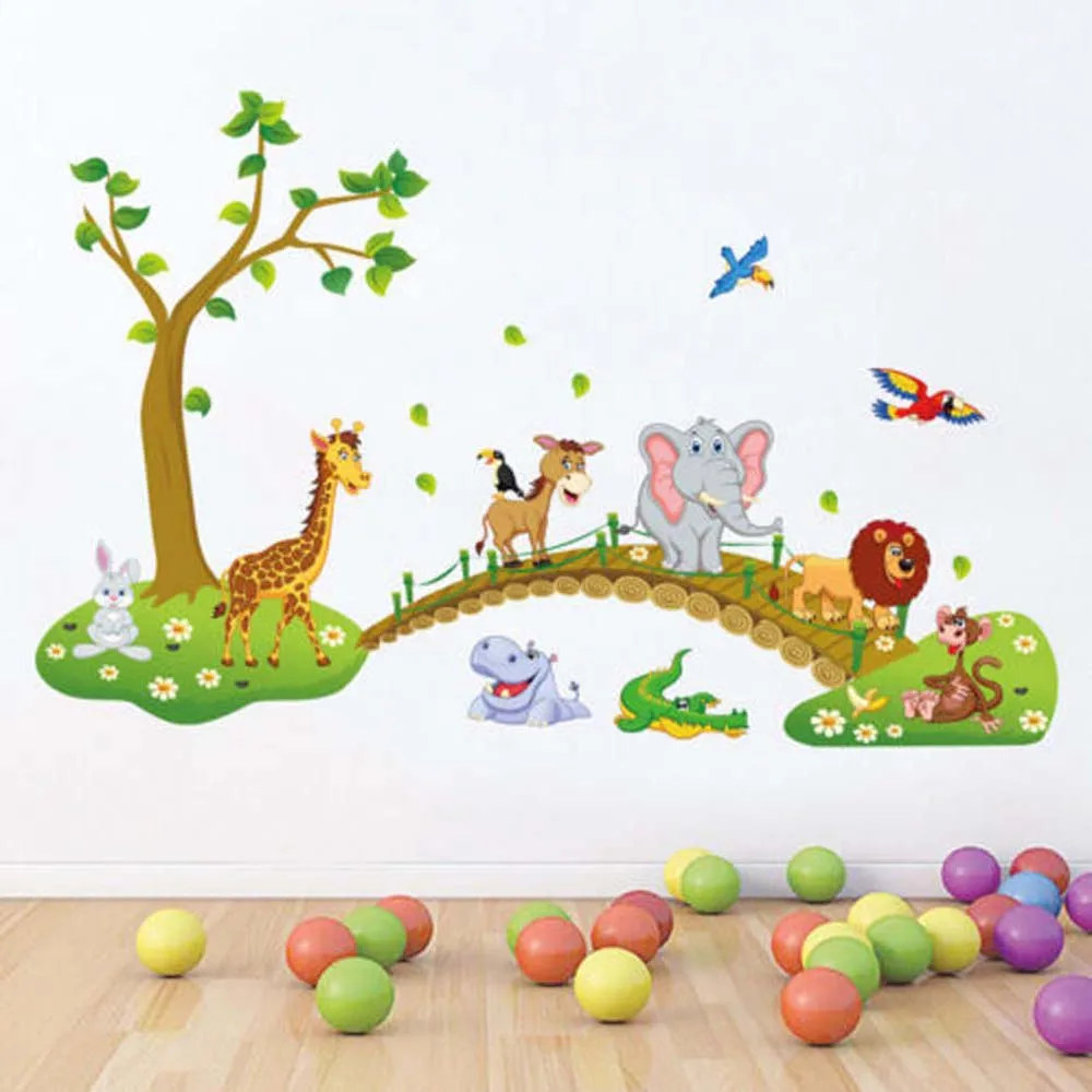 

Animals Tree Monkey Removable Wall Decal Stickers Kids Baby Nursery Room Decor DIY Bedroom Living Room Background Decal