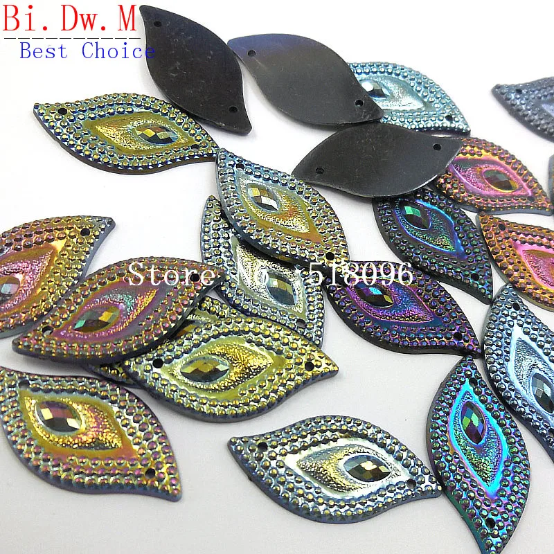 

HIGH Quality Resin Rhinestones,Multicolor 14x30mm Leaf Shape Stones and Crystals Strass Crystal For Sewing Apparel Costumes Diy