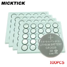 100pcs/Lot CR2025 3V Cell Coin Button Battery lithium Li-ion ECR2025 DL2025 BR2025 KL2025 L2025 Watches clock toys free shipping