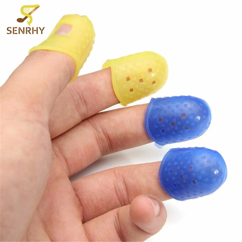 Newest 4 In 1 Guitar Fingertip Protectors Silicone Finger Guards Guitar Finger Cover For Ukulele