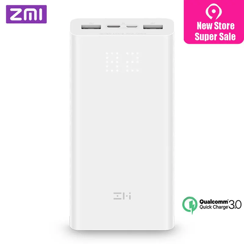 

Xiaomi ZMI Power Bank 20000 mAh Quick Charge 3.0 Powerbank External Battery Charger Pack For Mobile Phone QB821 QB822