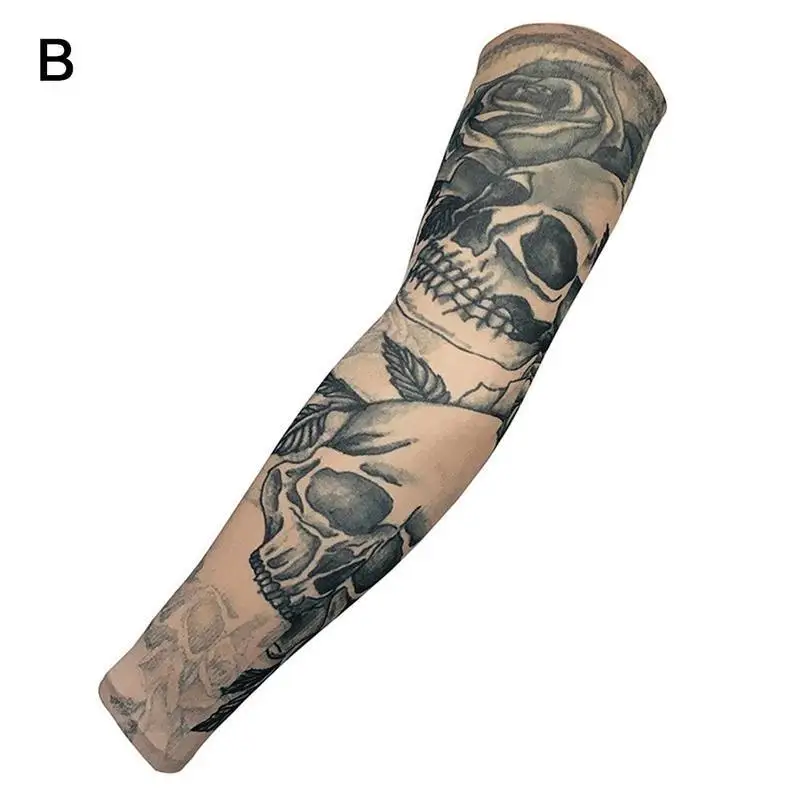 Поддельные Временные татуировки рукава татуировки Полный Длинный скольжения на руку татуировки рукав комплект унисекс УФ-защита наружные татуировки рукава - Цвет: B