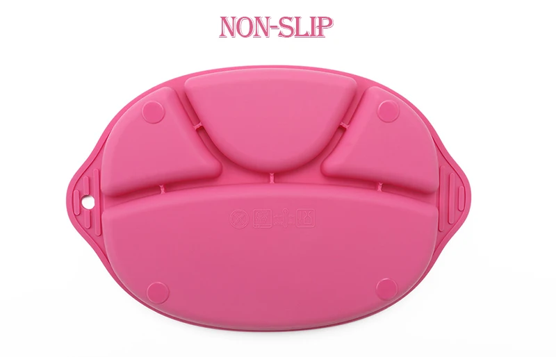 Silicone Baby Feeding Plate Children Dinner Slip-resistant One-piece Pad Food Plates Bowl Dishes Dinnerware Tableware Plates T0152 (3)