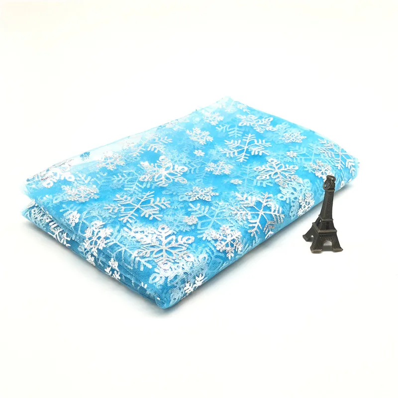 1m/lot Width 150cm Princess Dress Glitter Fabric Blue Snowflake Organza Fabric Sewing DIY Skirt Handmade Material Decor 1m/lot Width 150cm Princess Dress Glitter Fabric Blue Snowflake Organza Fabric Sewing DIY Skirt Handmade Material Decor