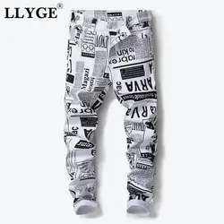 Мужские джинсы с 3D принтом, длинные штаны в стиле хип-хоп, обтягивающие, байкерские, мужские, s Jogger, 2019, весенние, вымытые, эластичные, уличные