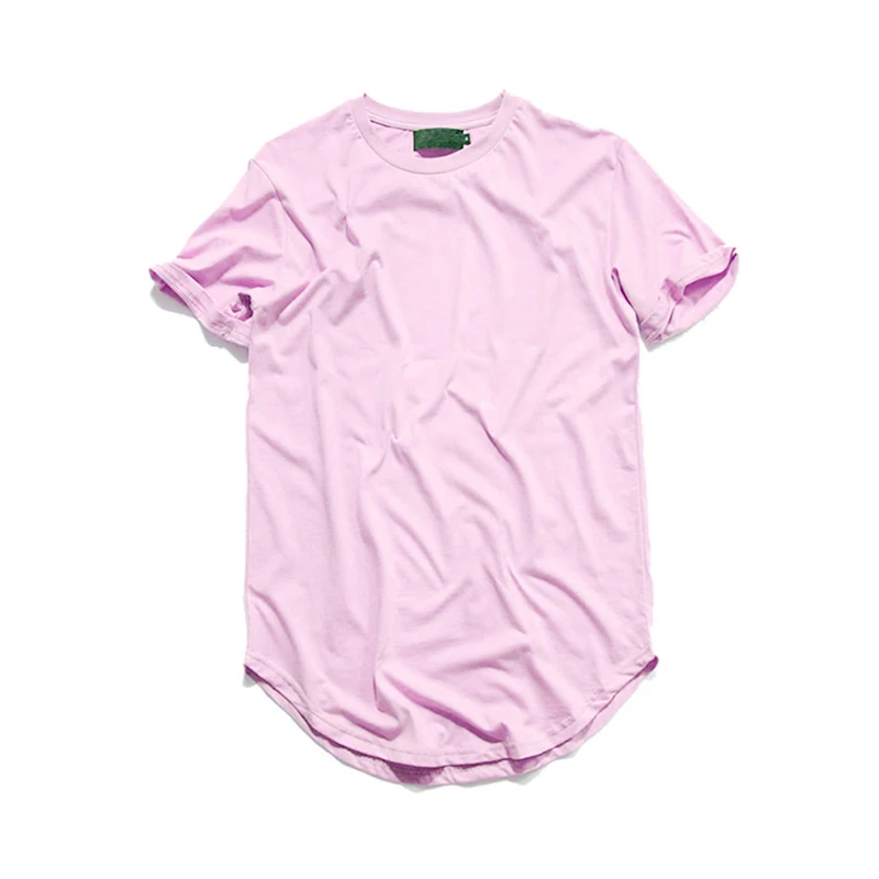 DARK ICON Hip Hop Tshirt Men Urban Extended Curved Hem T-shirt Plain Longline Mens Tee Shirts Justin Bieber Kanye West Clothes