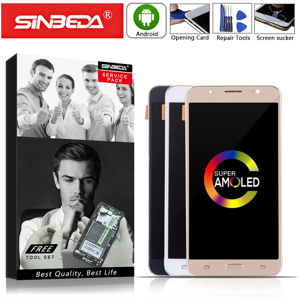 

Super AMOLED 5.5" Black/White/Gold LCD For SAMSUNG Galaxy J7 2016 J710 J710FN J710F J710M LCD Touch Screen with Frame Display #