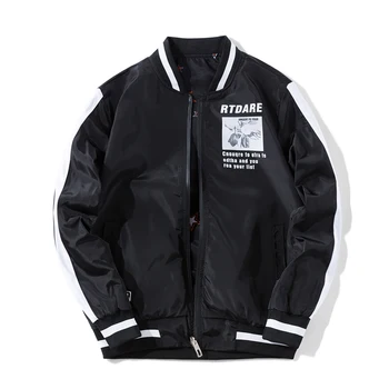 

2019 Fashion Jacket Men Spring Autumn Casual Solid Zipper Bomber Jackets red Overcoat Baseball Mens Thin Pilot Jacket loose