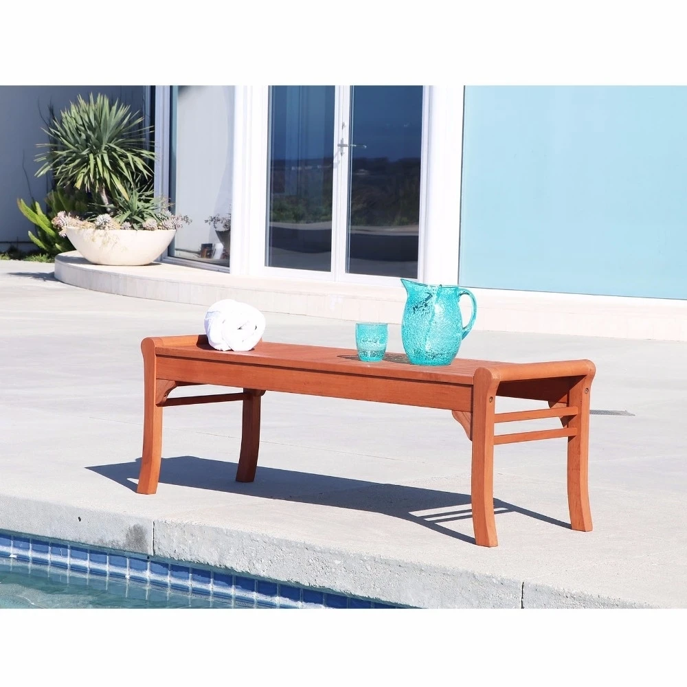 Malibu Eco-friendly 4-foot Backless Outdoor Hardwood Garden Bench V1642