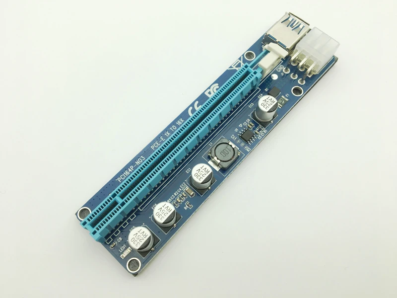 VER008C Molex 6 pin PCIE PCI E Express 1X до 16X расширитель переходных карт 60 см USB3.0 кабель Mining Bitcoin