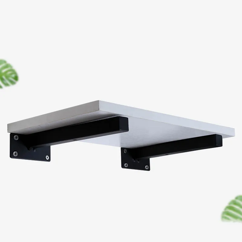 2 шт дешевый сверхпрочный стальной черный металлический стол Настенный монтажный угловой подвесной кронштейн для полки, длина 15-35 см
