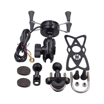 

BuzzLee Chargeable Adjustable Phone Holder Motorcycle Mount Bike Bicycle Rearview Mirror bracket for iPhone X Xs 8 7 6 6S Plus