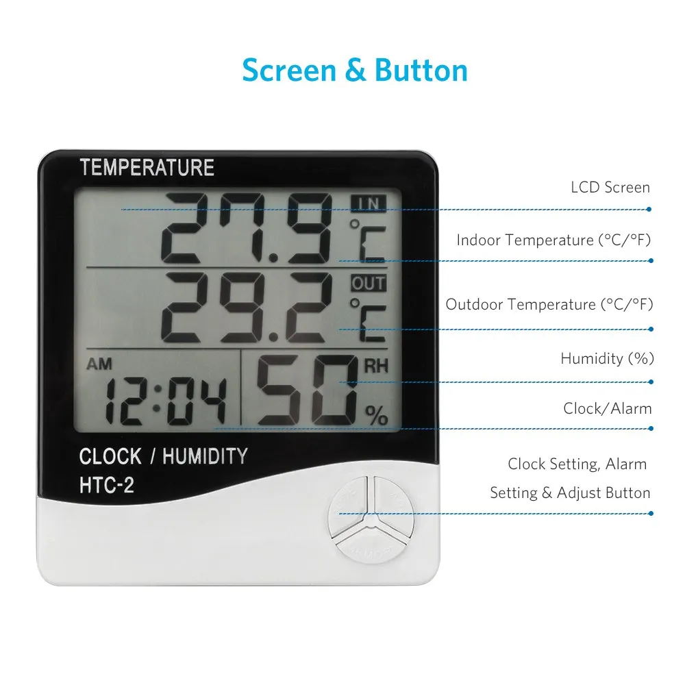 LCD Digital Hygrometer Thermometer Accurate Readings Display Indoor ... LCD Digital Hygrometer Thermometer Accurate Readings Display Indoor ...