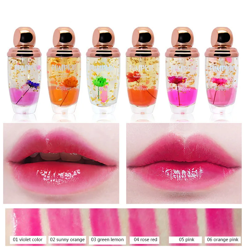 

Pumpkin Spice Lip Gloss Nourish Temperature Change Labial Glair Flower Essential Oils Non-stick Cup