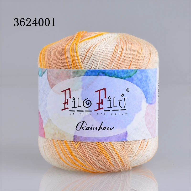Filo filu модный бренд хлопчатобумажной пряжи с длинным Space Dye для вязания 6 шаров 300