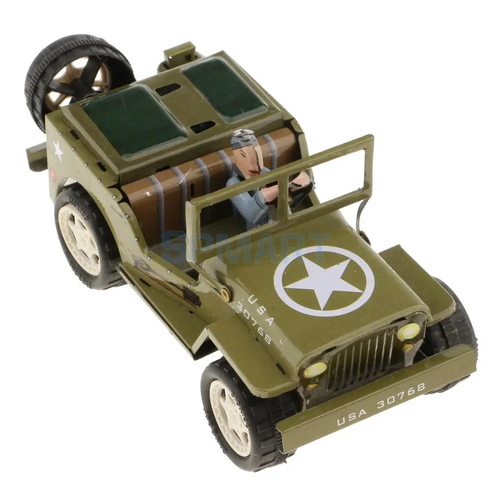 Винтажная модель Willys Jeep Wind-up заводные оловянные игрушки коллекция подарки на день рождения для детей/взрослых