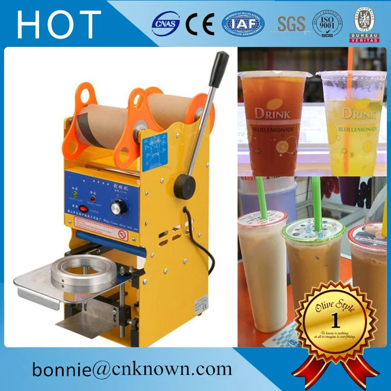 300 500cup/h Plastic paper Cup sealing machine digital bubble tea