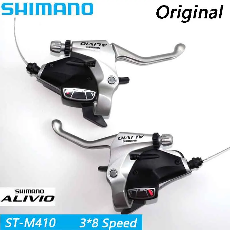 SHIMANO الأصلي ALIVIO ST-M410 3X8 24 انتقال الدراجة الجبلية MTB ثانية اتصال DIP شيفتر الفرامل مقبض التبديل دراجة أجزاء